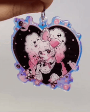 Deco Candy Heart Large Holographic Keychain